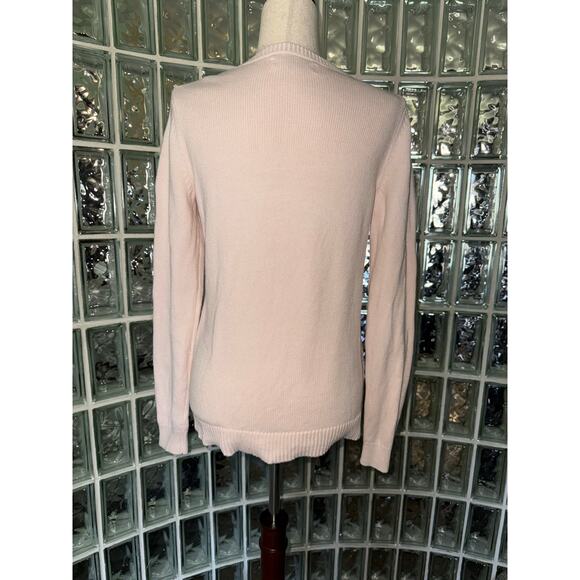 Loft Frenchie French bulldog rosebud pink cotton sweater - size S - OE - Picture 3 of 10